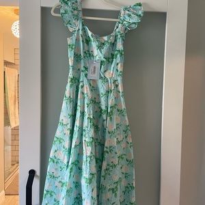 Hill House Home blue roses Daphne dress size small